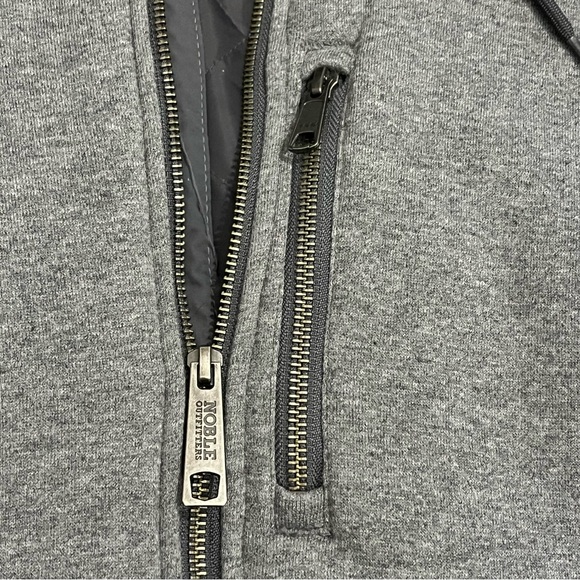 Noble Outfitters Mens 3XL hoodie Quilted Lined gray Heavy Duty YKK Zip - Picture 4 of 8
